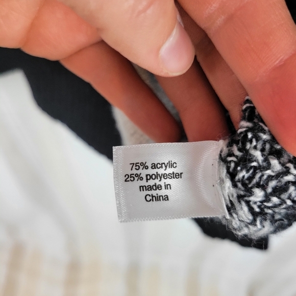 Lane Bryant Knit Cardigan Sweater Plaid Black White Size 14/16 - Picture 7 of 10